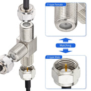 Adattatore connettore coassiale F femmina a 3 vie F femmina splitter tipo F, F Female To Dual F Female