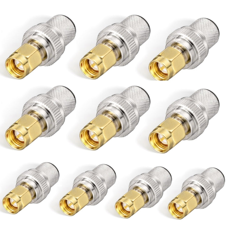 Kit di connettori a crimpare SMA maschio da 10 pezzi/confezione per cavo di estensione SMA LMR-400 / RG8 / RG213 / Belden-9913, SMA