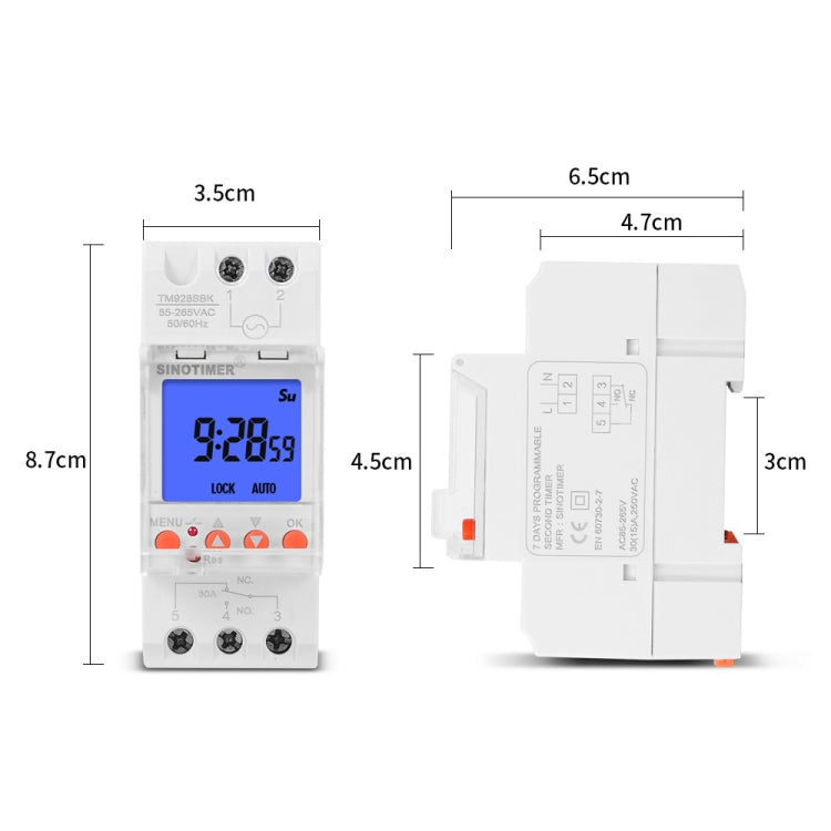 Interruttore orario elettronico programmabile 30A 85-265V