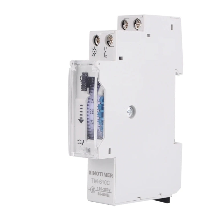 SINOTIMER TM610C 110-250V 16A Temporizzatore meccanico al quarzo 24 ore Relè su guida Din programmabile, TM610C