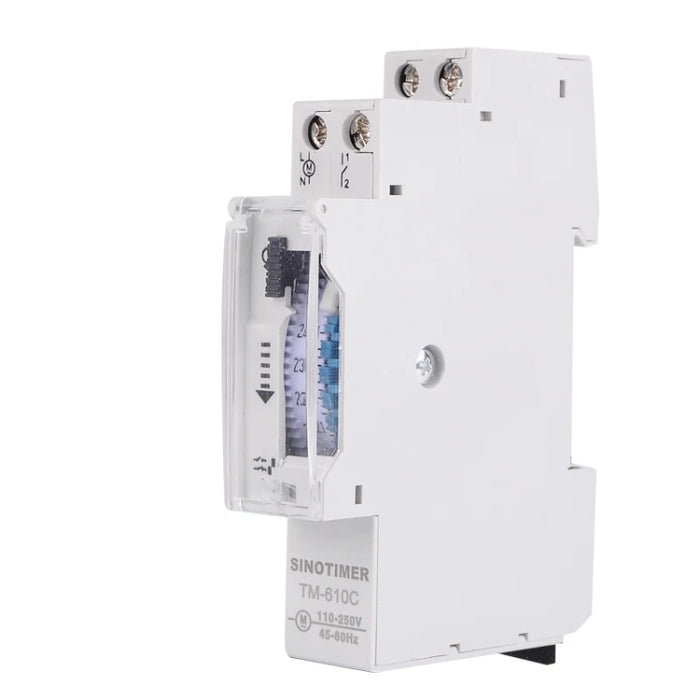 SINOTIMER TM610C 110-250V 16A Temporizzatore meccanico al quarzo 24 ore Relè su guida Din programmabile, TM610C