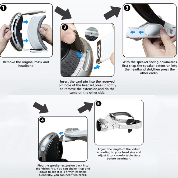 Per Apple Vision Pro VR Headset Cinturino Elite sostituibile Fascia regolabile Comfort
