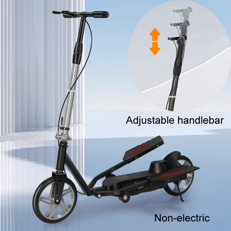 Scooter per adulti Scooter per mobilità a due ruote Bici a pedali a doppia ala, Standard Silver, Standard Black, Folding Black, Folding Silver