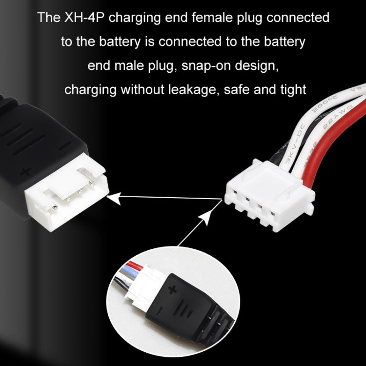 Caricatore USB per batteria al litio 11,1 V 2 A 3 S con luce, 4 Pin Plug