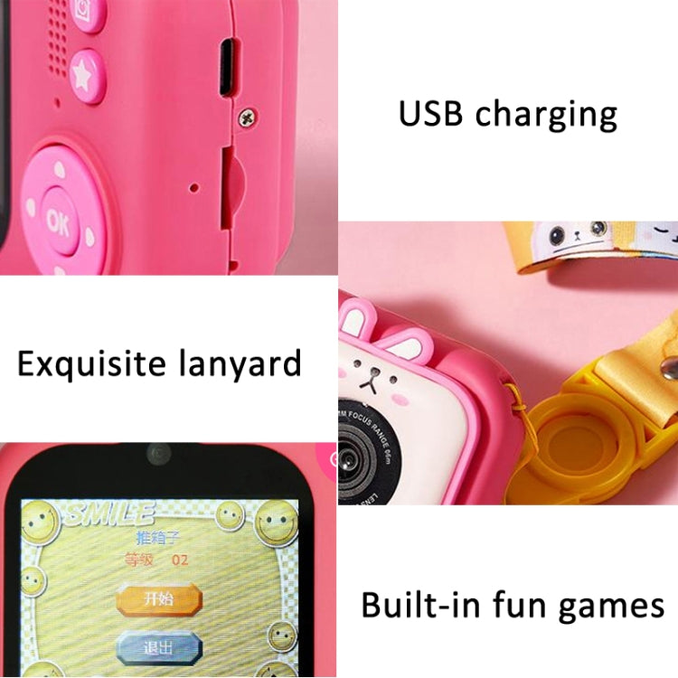 Schermo IPS da 2,4 pollici, doppia lente, 48 MP, mini videocamera digitale per bambini, Without TF Card Pink Bunny, Without TF Card Blue Fox, With 32G TF Card Pink Bunny, With 32G TF Card Blue Fox, With 64G TF Card Pink Bunny, With 64G TF Card Blue Fox
