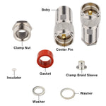 Connettore coassiale RF maschio UHF in rame per cavo coassiale LMR400 / RG8 / RG8U / KMR400 / Belden 9913 / 7D-FB, UHF Male