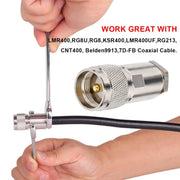Connettore coassiale RF maschio UHF in rame per cavo coassiale LMR400 / RG8 / RG8U / KMR400 / Belden 9913 / 7D-FB, UHF Male