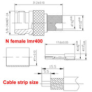 Connettore a crimpare N femmina per cavo LMR400 / Belden 9913 / RG8, N Female