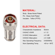 Adattatore coassiale N maschio per cavo coassiale RF LMR400 / RG8 / Belden 9913 / KMR400, N Male