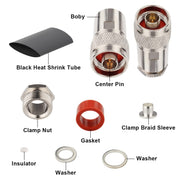 Adattatore coassiale N maschio per cavo coassiale RF LMR400 / RG8 / Belden 9913 / KMR400, N Male