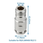 Connettore RF a cricchetto N femmina per cavo RG8 / LMR400 / RG213, N Female Crimp