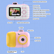 Fotocamera digitale intelligente per bambini con stampa termica da 2,4 pollici con carta da stampa, 503J Pink Fixed Focus, 503J Blue Fixed Focus, 503AF Pink Focus, 503AF Blue Focus