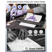 Stampante per stencil per tatuaggi wireless Phomemo TP83-BK con 10 fogli di carta transfer