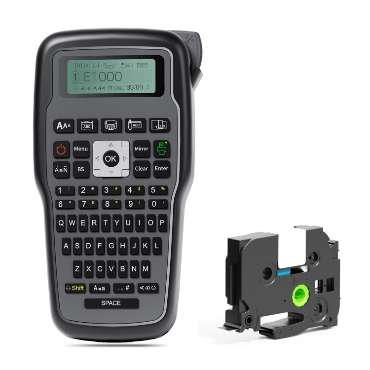 Etichettatrice industriale portatile Phomemo E1000, stampante a trasferimento termico con tastiera, spina USA, Gray, Orange