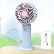 Ventilatore da tavolo con ricarica USB, piccolo, portatile, supporto per telefono cellulare, ventilatore portatile