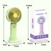 Ventilatore da tavolo con ricarica USB, piccolo, portatile, supporto per telefono cellulare, ventilatore portatile