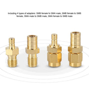Adattatore RF SMA-SMB 4 in 1 Adattatore ad alta frequenza interamente in rame placcato oro, 4 In 1 SMA-SMB