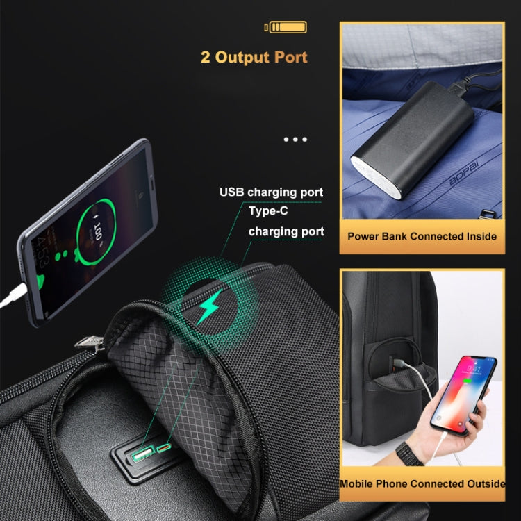 Zaino Bopai 61-120511 con porta USB e Type-C
