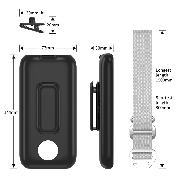 Per supporto per custodia per PC Apple Vision Pro con clip da cintura e accessorio per auricolare VR con tracolla, Black, White, Red, Blue, Mint Green