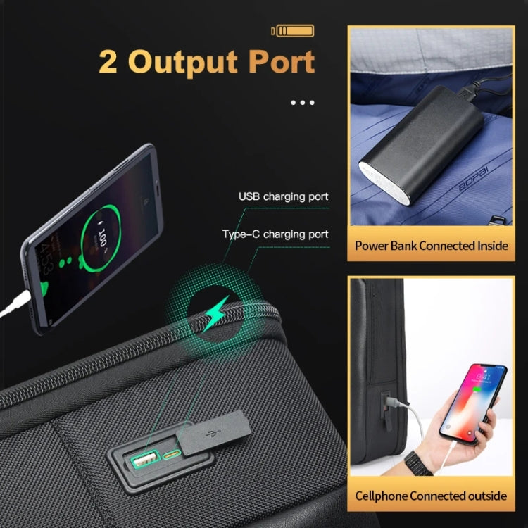 Bopai Zaino impermeabile per laptop 15,6" con porta USB