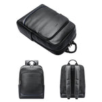 Bopai 61-121671A Zaino per laptop business casual di grande capacità in pelle bovina con strato superiore