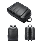 Bopai 61-121671A Zaino per laptop business casual di grande capacità in pelle bovina con strato superiore
