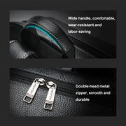 Bopai 61-121671A Zaino per laptop business casual di grande capacità in pelle bovina con strato superiore