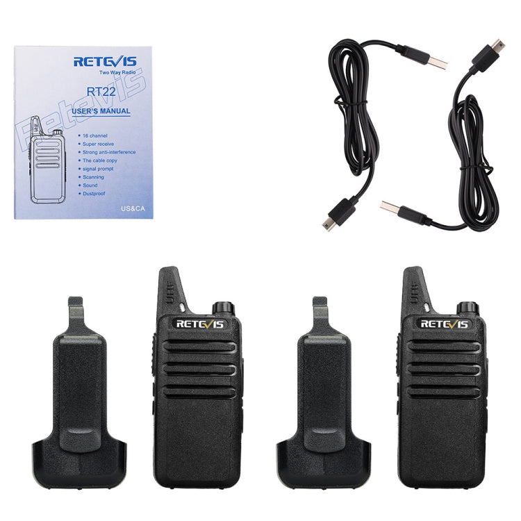 Retevis RT22 Interfono Wireless Mini 2W UHF 16 Canali