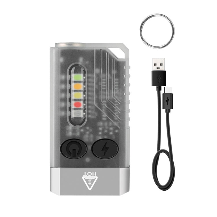 V10 Portachiavi portatile con luce USB ricaricabile Mini torcia luminosa