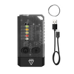 V10 Portachiavi portatile con luce USB ricaricabile Mini torcia luminosa