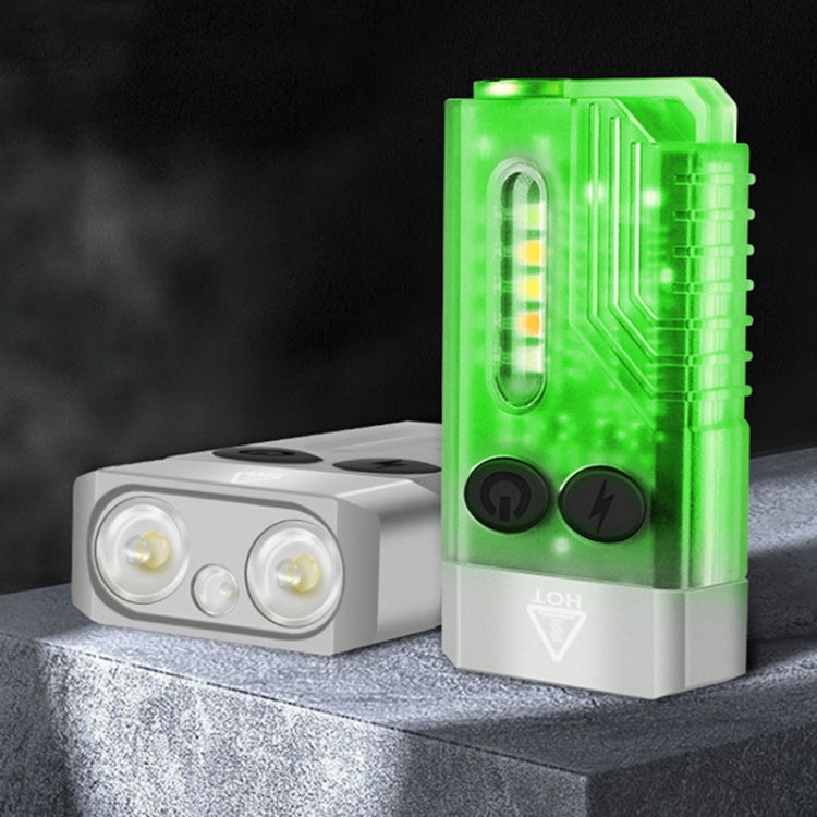 V10 Portachiavi portatile con luce USB ricaricabile Mini torcia luminosa