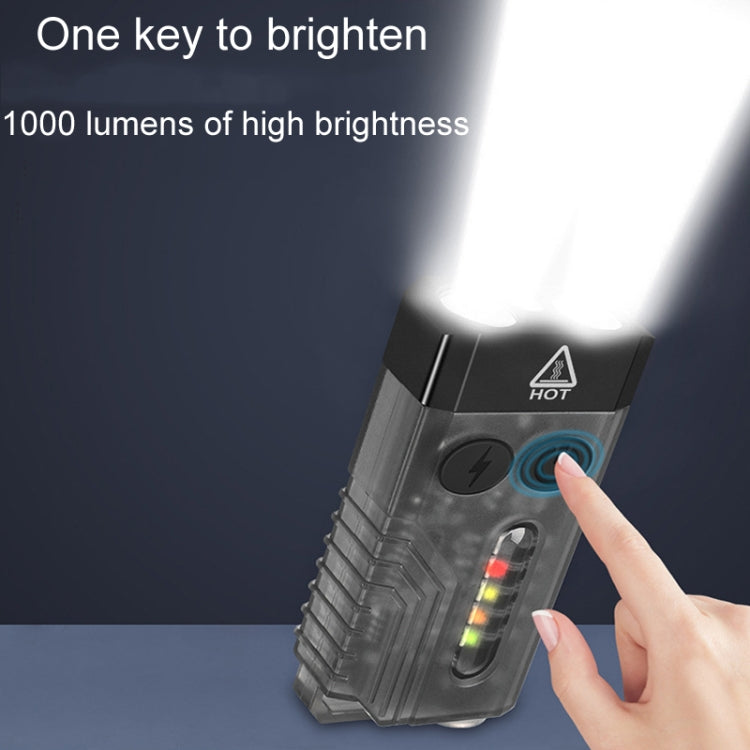 V10 Portachiavi portatile con luce USB ricaricabile Mini torcia luminosa