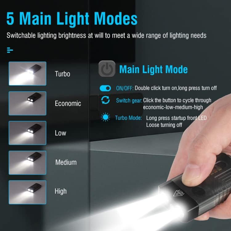 V10 Portachiavi portatile con luce USB ricaricabile Mini torcia luminosa