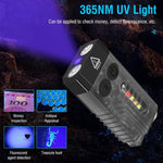 V10 Portachiavi portatile con luce USB ricaricabile Mini torcia luminosa