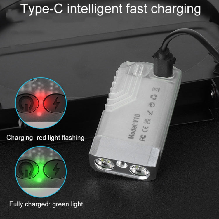 V10 Portachiavi portatile con luce USB ricaricabile Mini torcia luminosa
