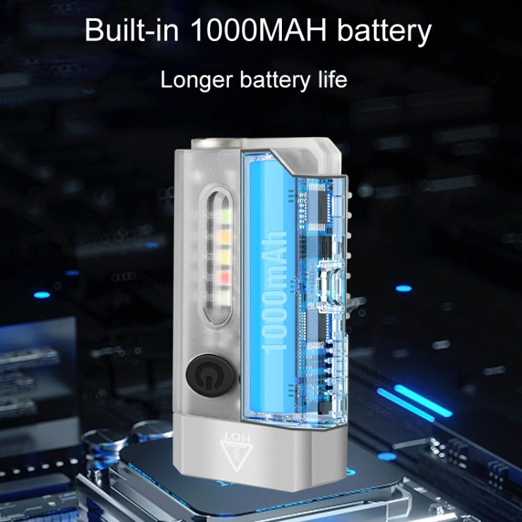 V10 Portachiavi portatile con luce USB ricaricabile Mini torcia luminosa