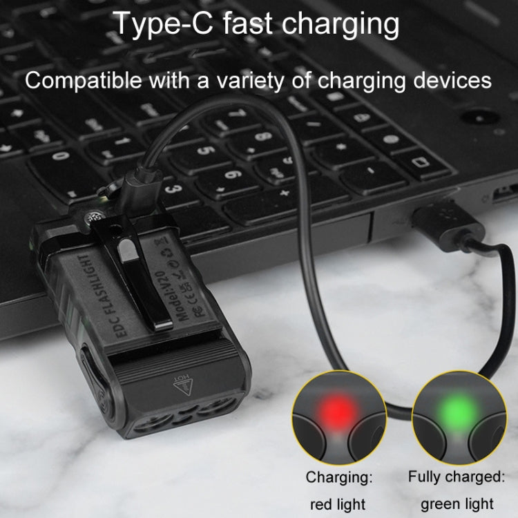 Mini torcia luminosa ricaricabile con luce portachiavi portatile V20