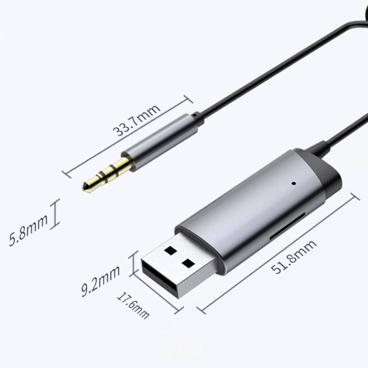 Adattatore ricevitore Bluetooth per auto AUX, connettore per computer cellulare da 3,5 mm con slot per scheda TF