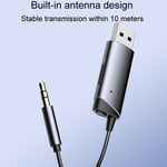 Adattatore ricevitore Bluetooth per auto AUX, connettore per computer cellulare da 3,5 mm con slot per scheda TF