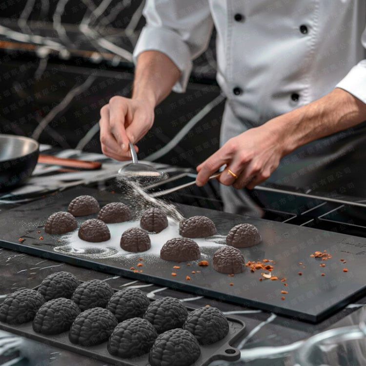 10 griglie stampo per cioccolato di Halloween a forma di cervello stampo per torta di cervello fatto in casa stampo per caramelle morbide fai da te, 10 Grids Brain