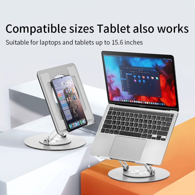 Supporto per laptop in lega di alluminio con base girevole a 360 gradi,, s11