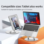 Supporto per laptop in lega di alluminio con base girevole a 360 gradi,, s11