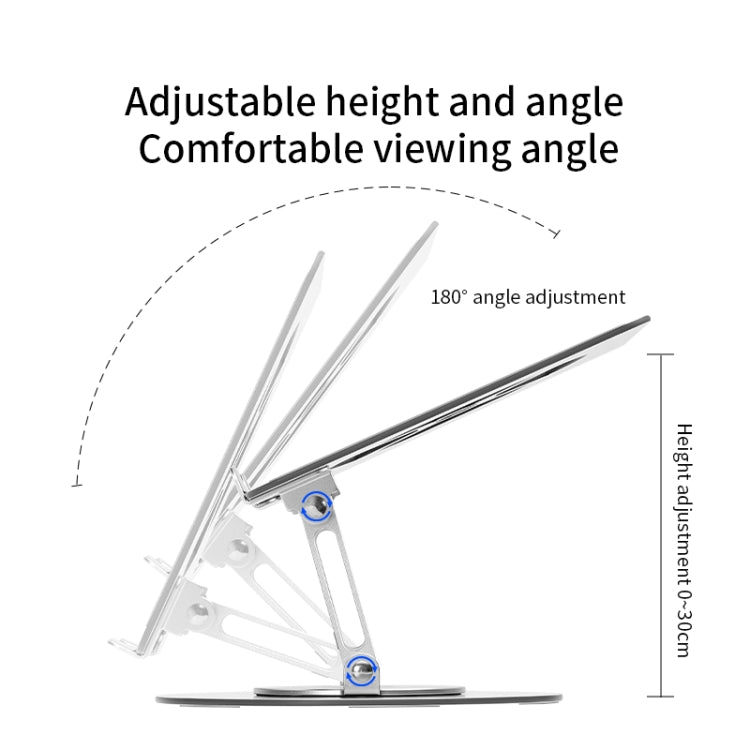 Supporto per laptop in lega di alluminio con base girevole a 360 gradi,, s11