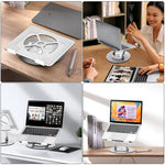Supporto per laptop in lega di alluminio con base girevole a 360 gradi,, s11