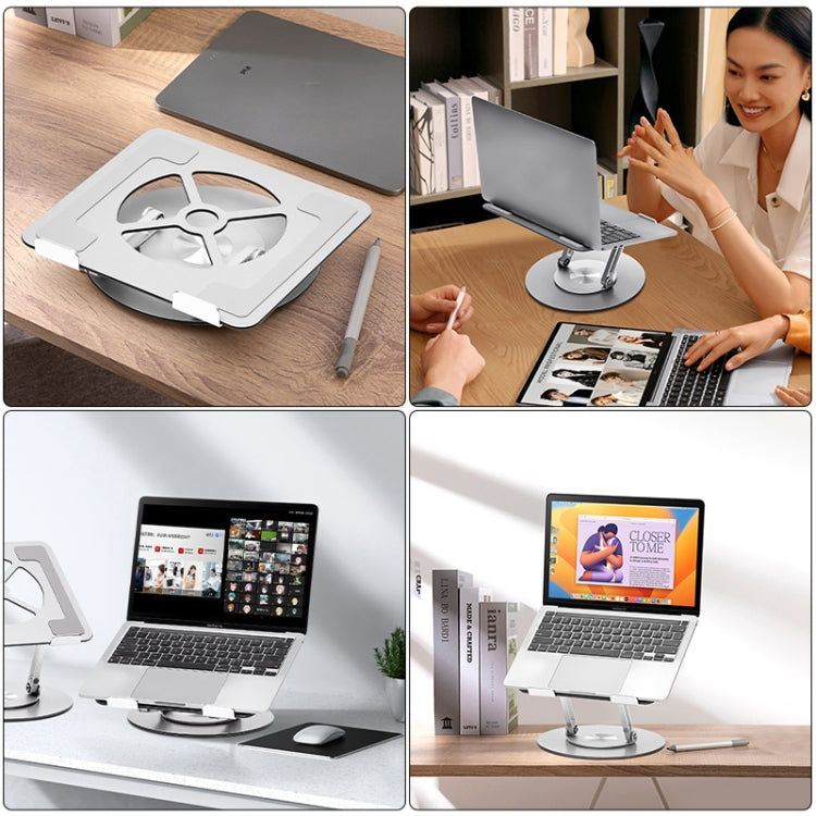 Supporto per laptop in lega di alluminio con base girevole a 360 gradi,, s11