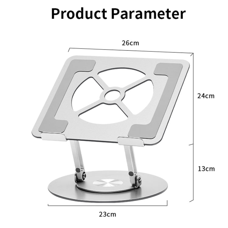 Supporto per laptop in lega di alluminio con base girevole a 360 gradi,, s11
