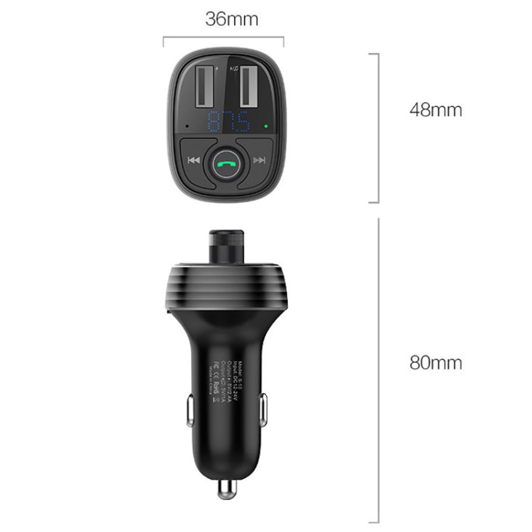 Ricevitore caricabatterie rapido Bluetooth per auto Caricabatterie automatico da uno a due accendisigari, S-10