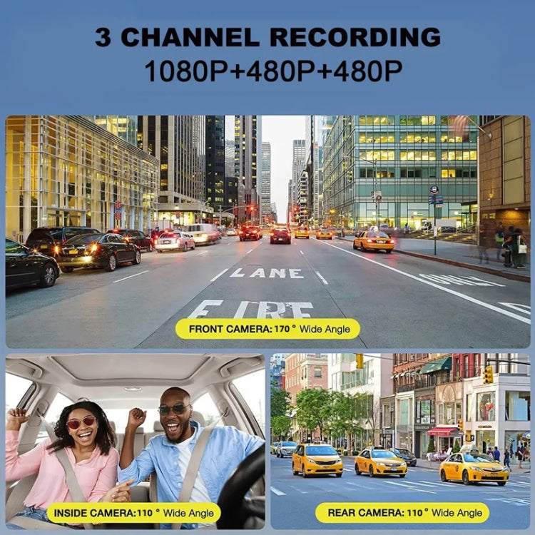 Registratore di guida con visione notturna ad alta definizione, Dual Recording No WIFI, Triple Recording No WIFI, Triple Recording With WIFI Mobile Playback, Dual Recording 2K+720P+GPS Track+WIFI Mobile Playback