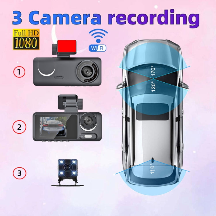 Registratore di guida con visione notturna ad alta definizione, Dual Recording No WIFI, Triple Recording No WIFI, Triple Recording With WIFI Mobile Playback, Dual Recording 2K+720P+GPS Track+WIFI Mobile Playback