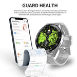 HW28 Smartwatch per chiamate Bluetooth con monitoraggio della salute impermeabile IP67 da 1,39 pollici con pagamento NFC